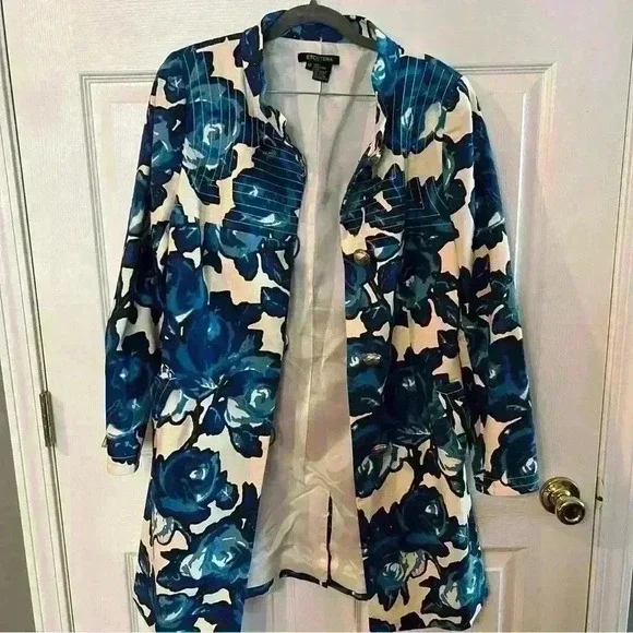Etcetera Blue Floral Jacket Size 12 Coat - Picture 2 of 10